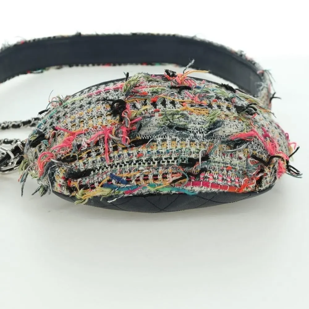 Chanel Matelasse Tweed Chain Crossbody Bag Multicolor